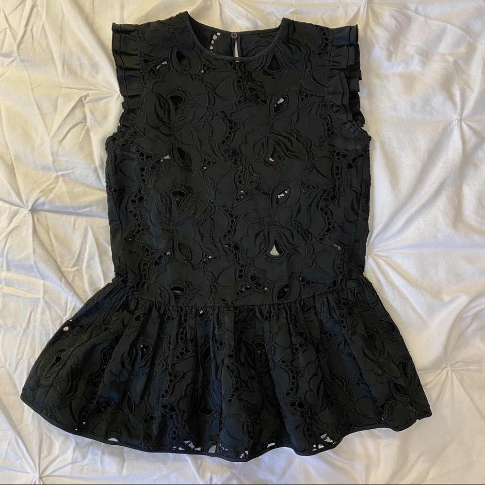 GILMAR DIVISIONE INDUSTRIA S.P.A Black Peplum Top